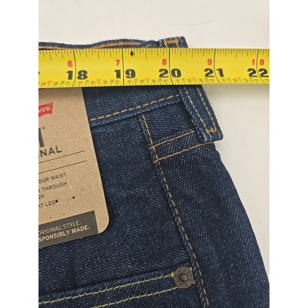 NEW Levi's Men's 501 Original Stretch Straight Leg sits at waist Jean Dark 40x30